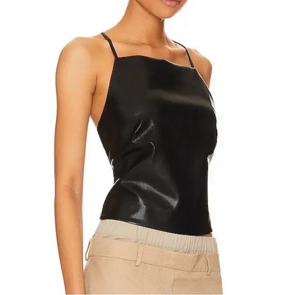L'Academie Tops - L'Academie Black Leather Tank